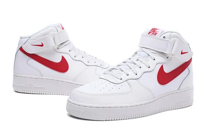 Форсы белые оригинал. Nike Air Force 1 Mid Red White. Nike Air Force 1 Mid. Кроссовки Nike Air force1 Mid. Nike Air Force 1 Mid White мужские.