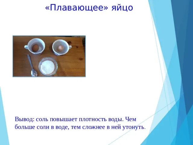 Соль выводит воду. Плавающее яйцо. Плотные соли. Вывод про соль. Соль увеличивает плотность воды.