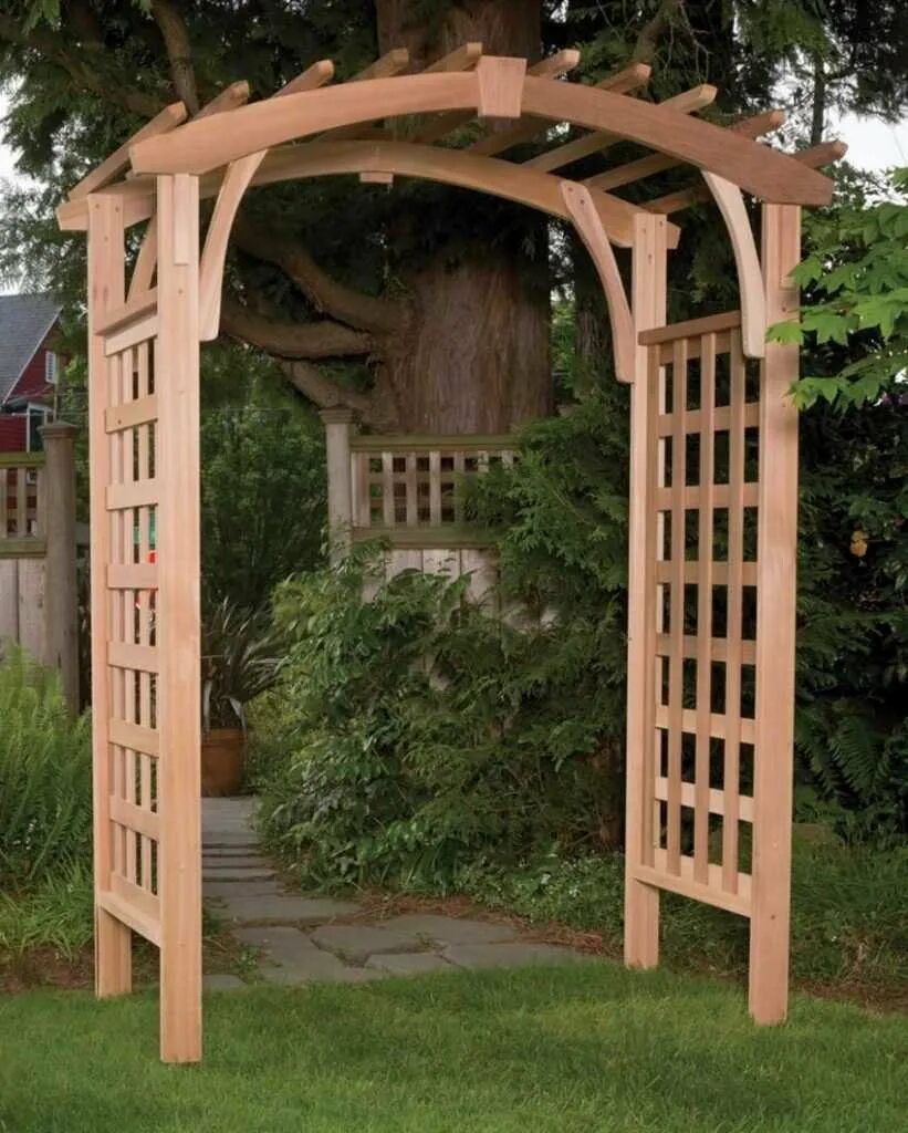 08 м. Пергола из дерева. Сделать деревянную арку. Арка из дерева для сада. 75х2.