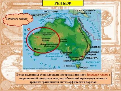 Формы рельефа австралии на контурной