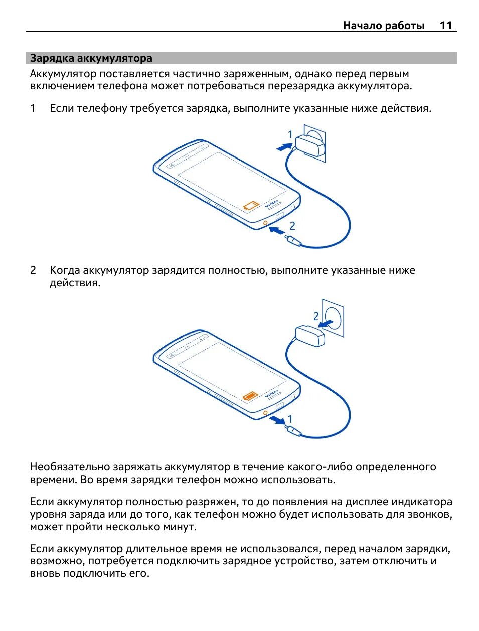 Инструкция зарядки телефона