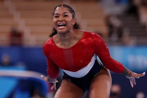 Jordan Chiles is competing in the Olympics women's team gymnastics...