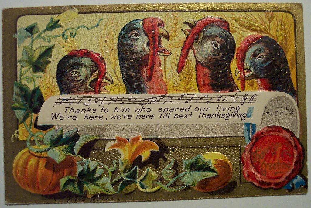 Here till. Thanksgiving traditions. Thanksgiving Turkey Vintage Postcard.