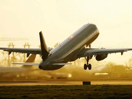 The plane took off on time