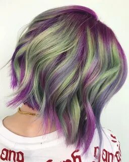 Зелено фиолетовые волосы (97 фото) .