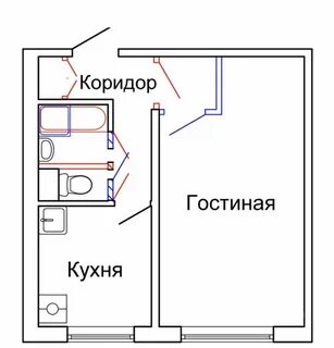 Чертеж однокомнатную