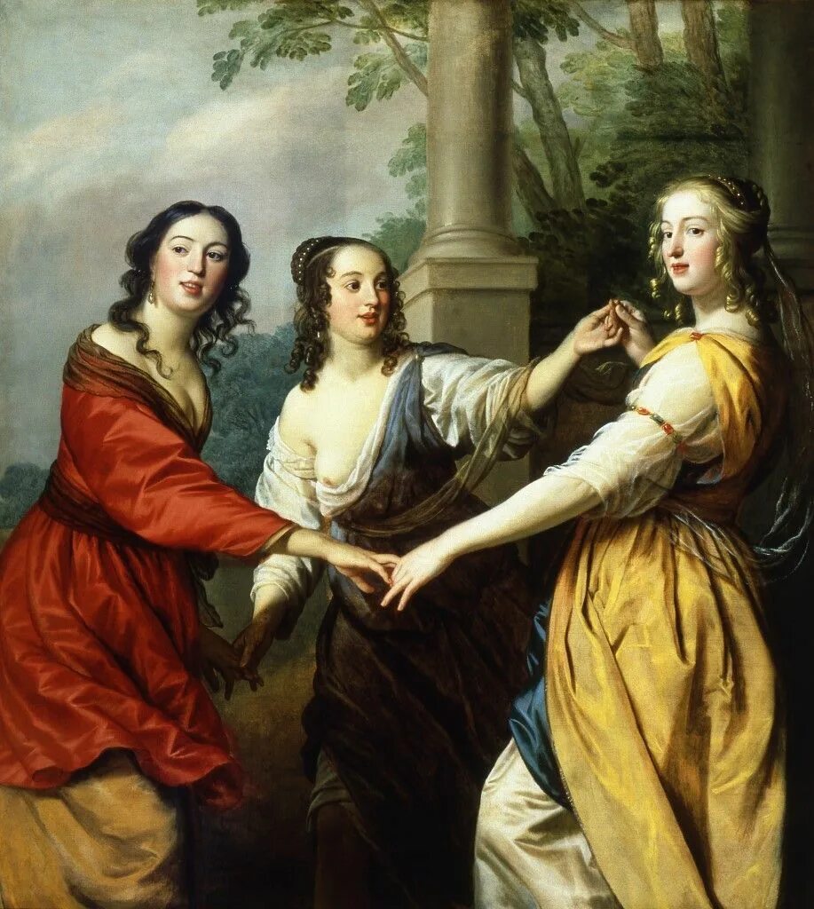Геррит Ван Хонтхорст картины. Барокко в живописи. Картина три женщины. Три женщины автор
