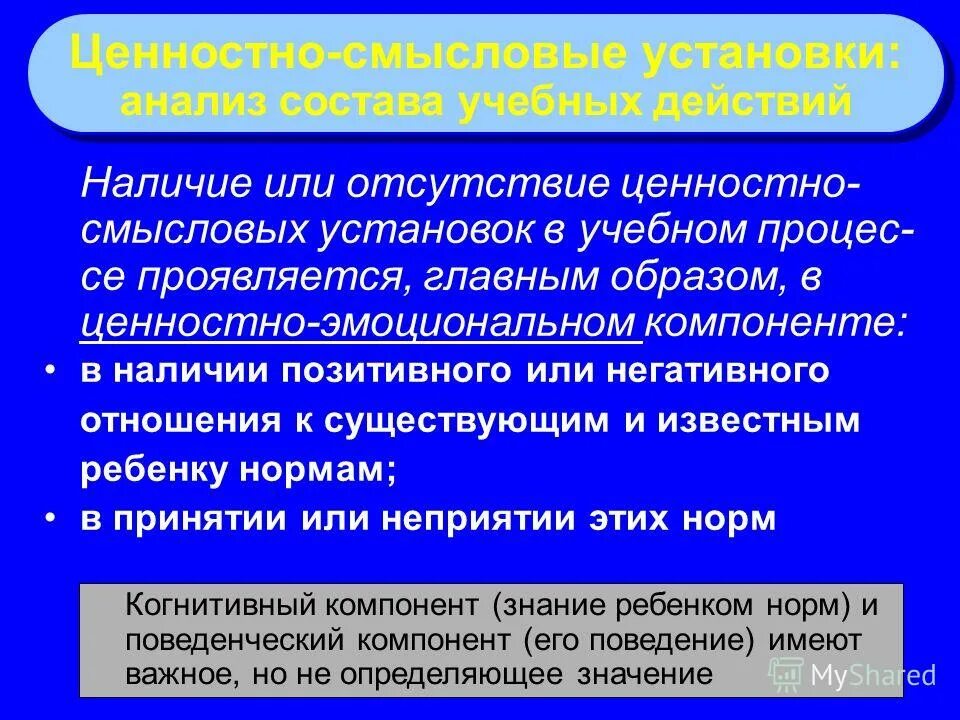 Ценностно смысловых установок