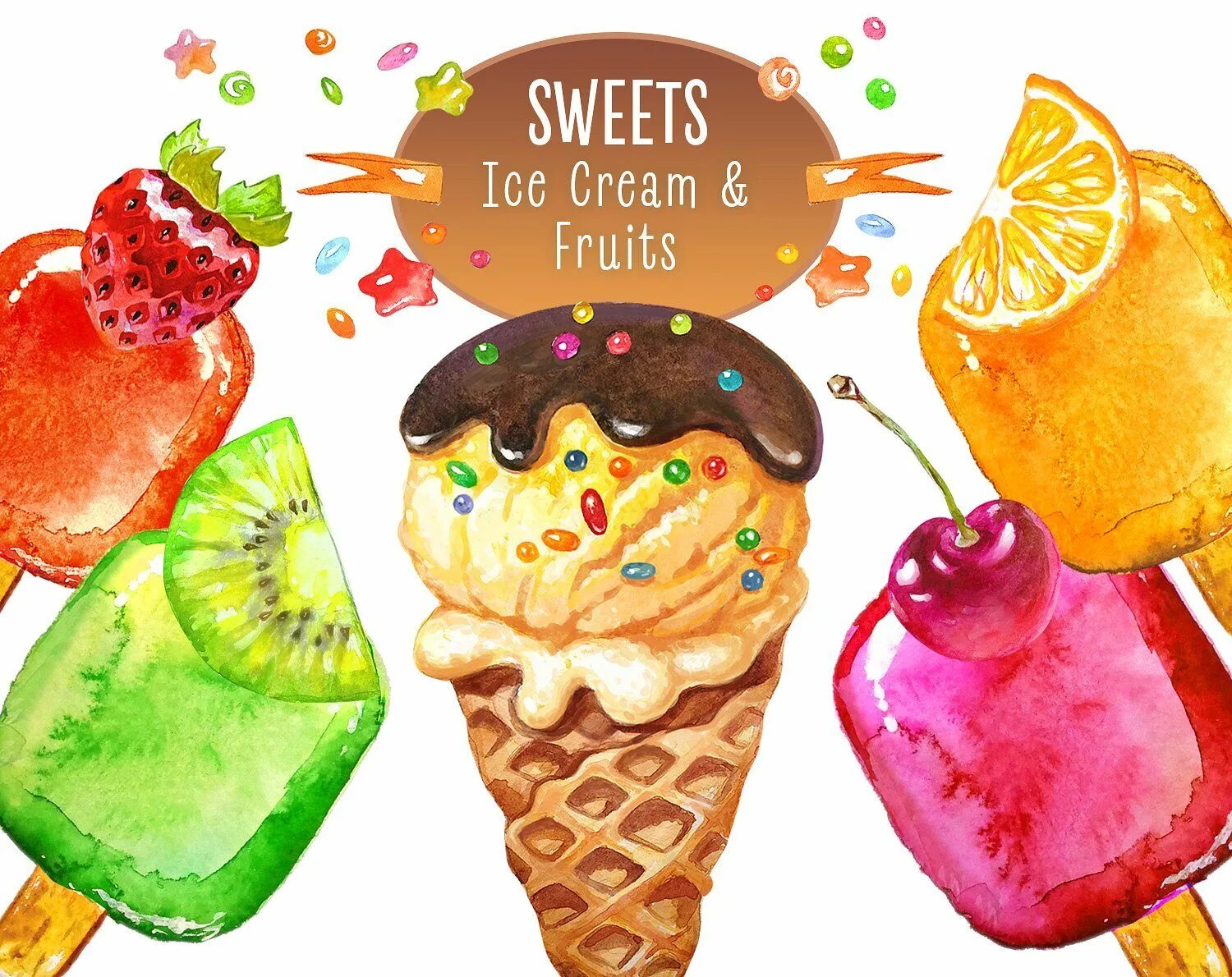 Блокнот Sweet Ice Cream. Watercolor Sweets. Перевести Sweet. Sweets Watercolor Cliparts. Sweet перевести