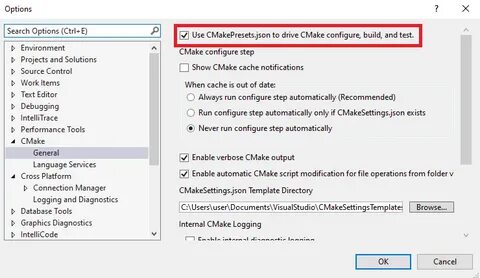 Cmake set environment