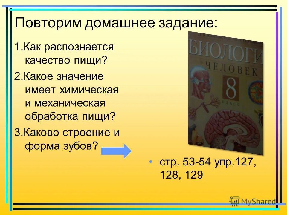 Как распознается качество пищи. Какое значение имеет механическая и химическая обработка пищи. как распознаётся качество пищи биология 8 класс. распознается.