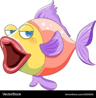Cartoon fish with big lips Royalty Free Vector Image