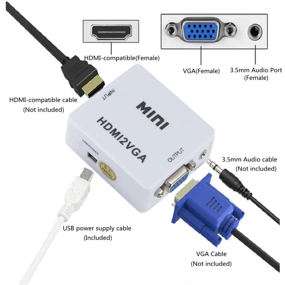 Конвертер-переходник Mini hdmi2vga. Адаптер HDMI VGA питание. Переходник ВГА В HDMI для монитора. Преобразователь VGA В HDMI переходник конвертер.