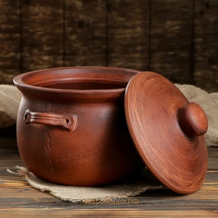 Горшок духовой "смак", 3 л. Глиняные горшочки для запекания. Горшочек духовой. Керамический горшок для духовки. Глиняная посуда для духовки.