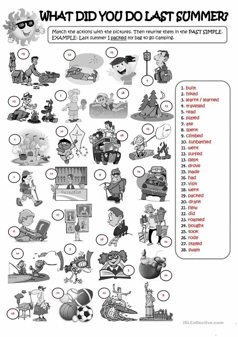 What did you do last Summer. What did you do last Summer Worksheet. What did you do last. What did you do in Summer. What did you do this summer