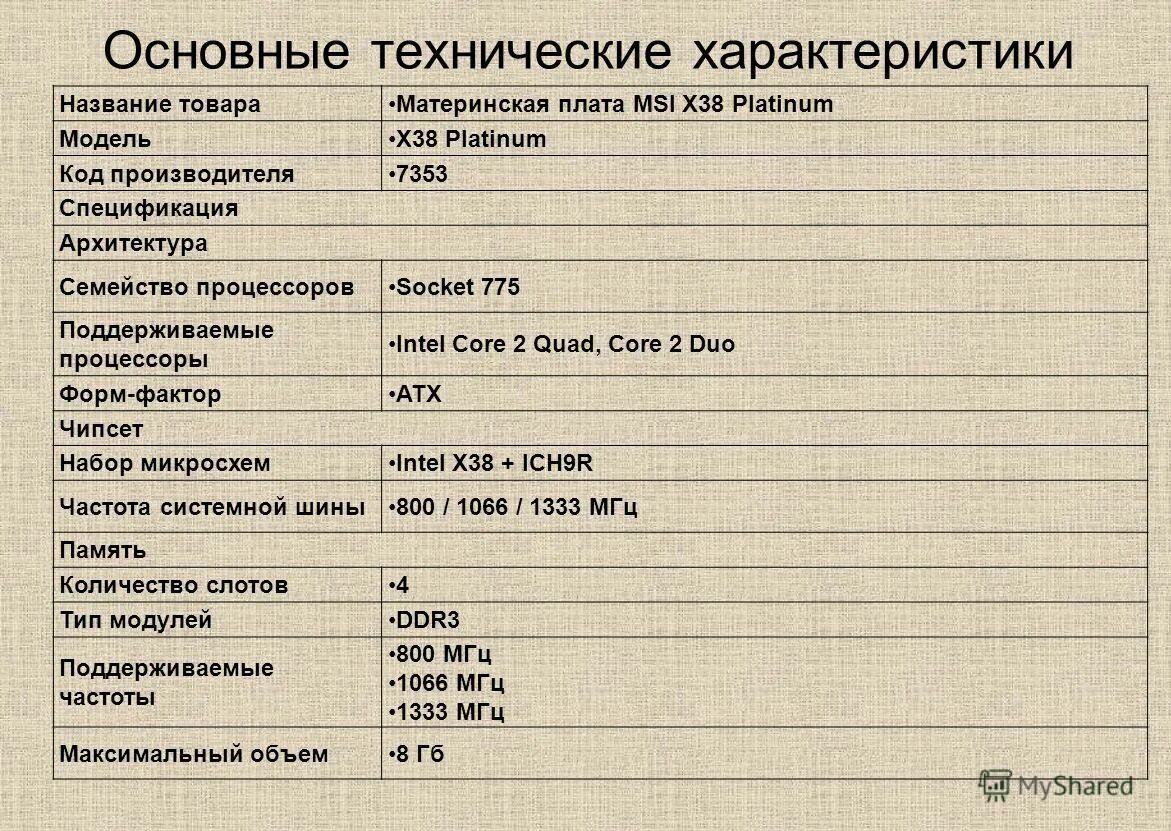 Основные технические данные. Технические характериситик. Материнская плата технические характеристики. Материнская плата Хара. Технические характеристики.