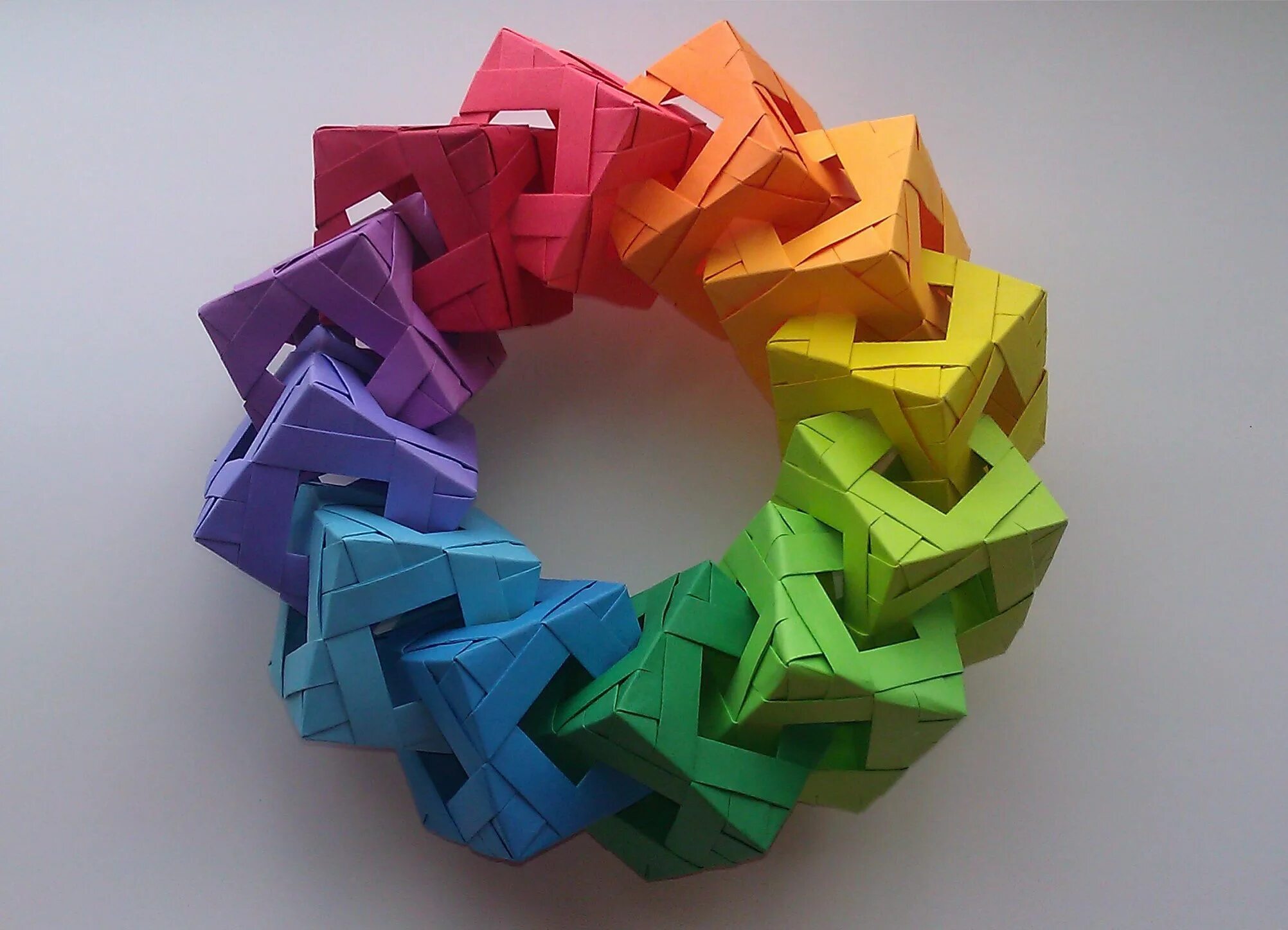 Флексагон кубик. Оригами. Необычные объемные фигуры. Оригинальное оригами.