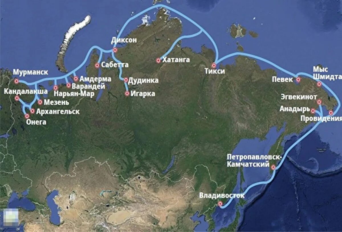 Названия городов морских портов. Маршрут и Порты Северного морского пути. Карта Северного морского пути на карте России с портами. Северный морской путь Мурманск Владивосток на карте России. Северный морской путь на карте России Порты.