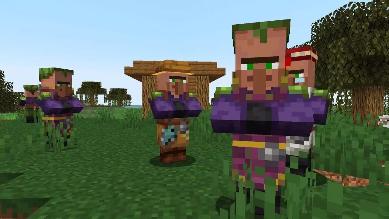 16 мобы. 12. 14. 19. жители в майнкрафт 1.