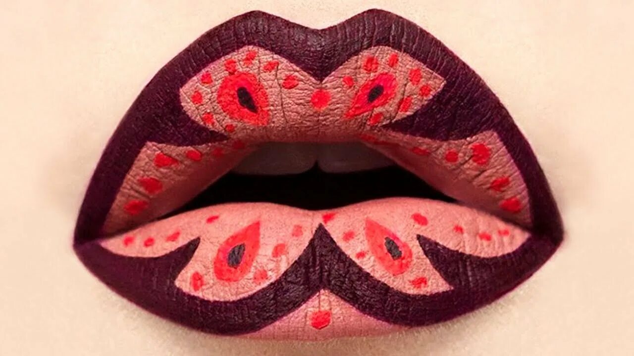 Guby. Губы арт. Необычные женские губы. Дизайн губ. Раскрашенные губы.