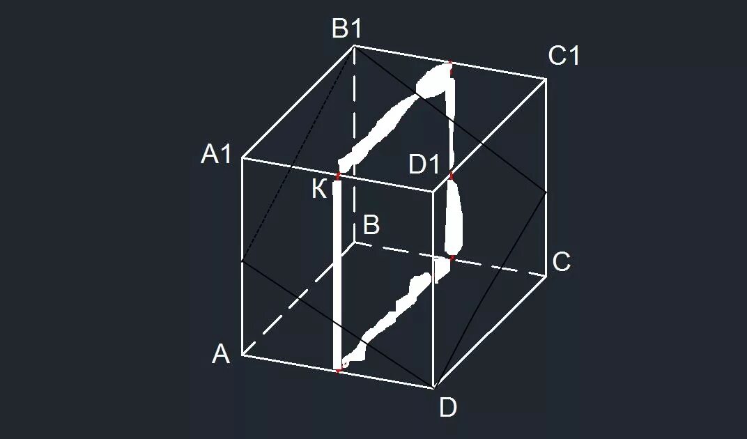 Ab 1 в кубе. Куб с сечением три д. Куб ав1дс1д1ва1с. Куб с сечением по диагонали. M середина аа1 построить сечение c1dm.