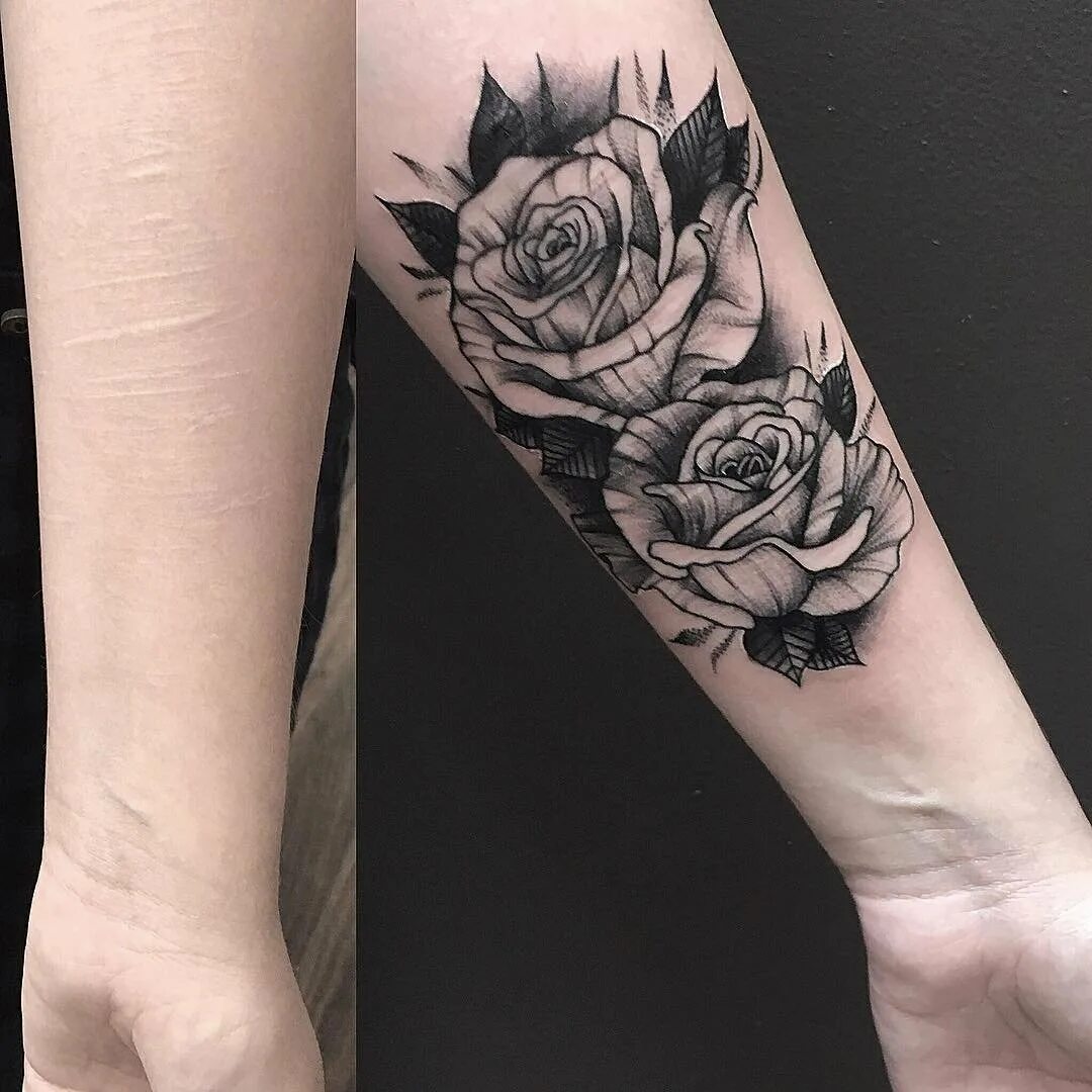 тату на шрамах на руке для девушек