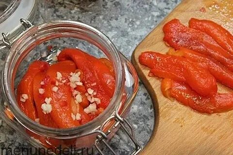 Перец запеченный в духовке в маринаде