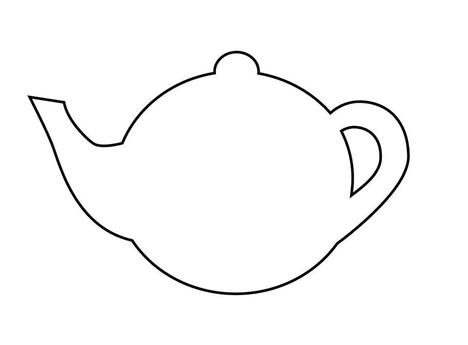 Трафарет "чайник". Чайник шаблон. Шаблон посуды. Чайник трафарет для рисования. Заготовки для аппликаций.