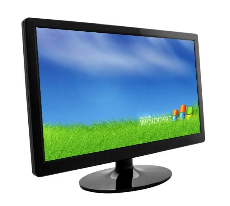 LCD Monitor LC-b8601. Широкоугольный монитор 21 дюйм. Белый экран на мониторе. Монитор под углом. Экран 21 дюйм