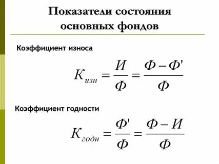 Анализ коэффициента фондов