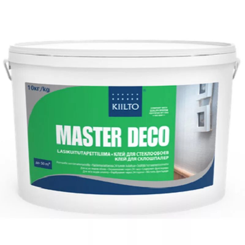 Обойный клей готовый. Клей для обоев Kiilto Master deco. Клей Kiilto Master deco 10кг. Клей для стеклохолста мастер декоративно Kiilto. Клей деко для стеклообоев.