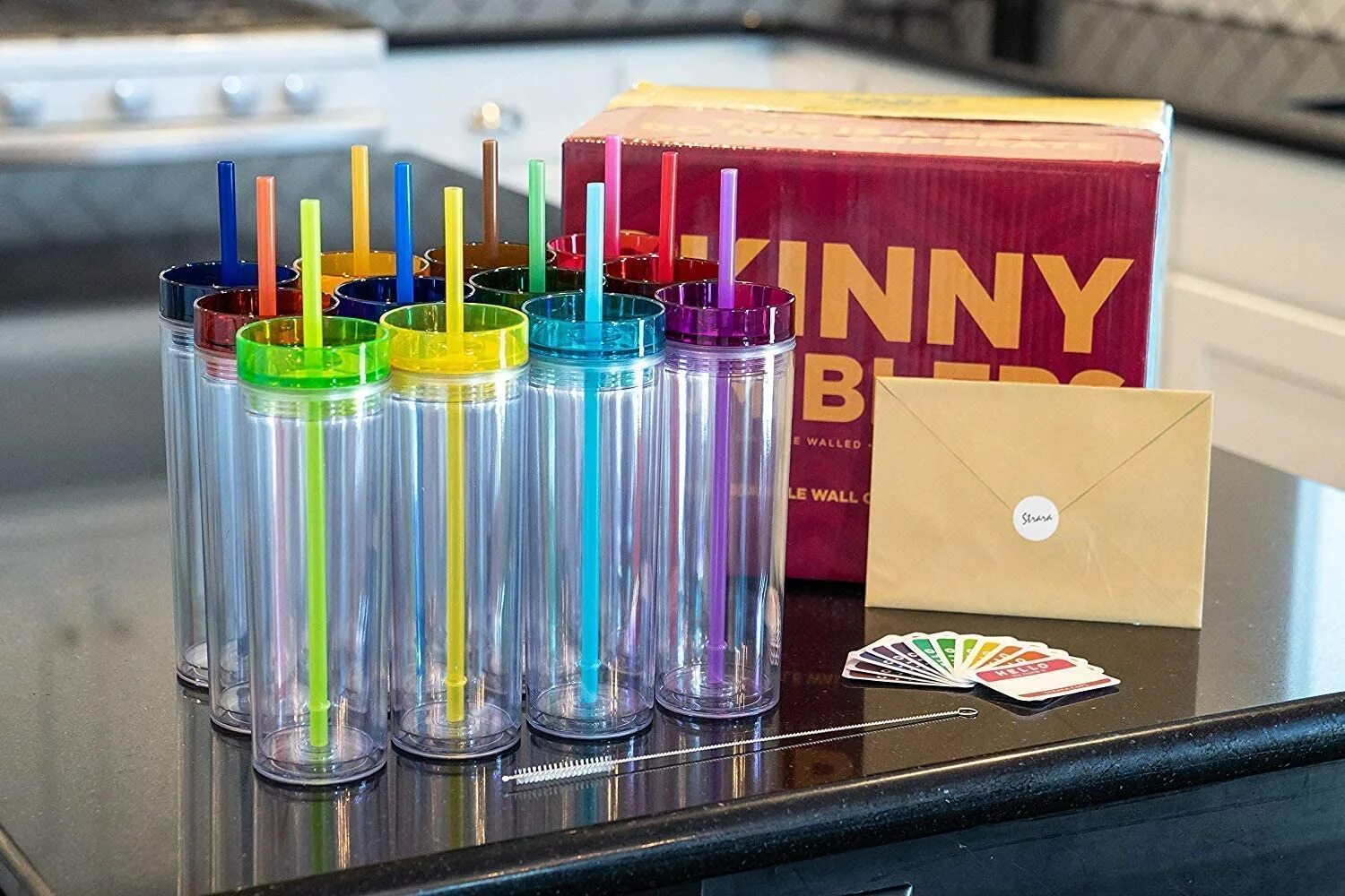 Tumbler Reusable Glass. Straws for Drinks Eskimo. Tumblers. 4070 12 colorful