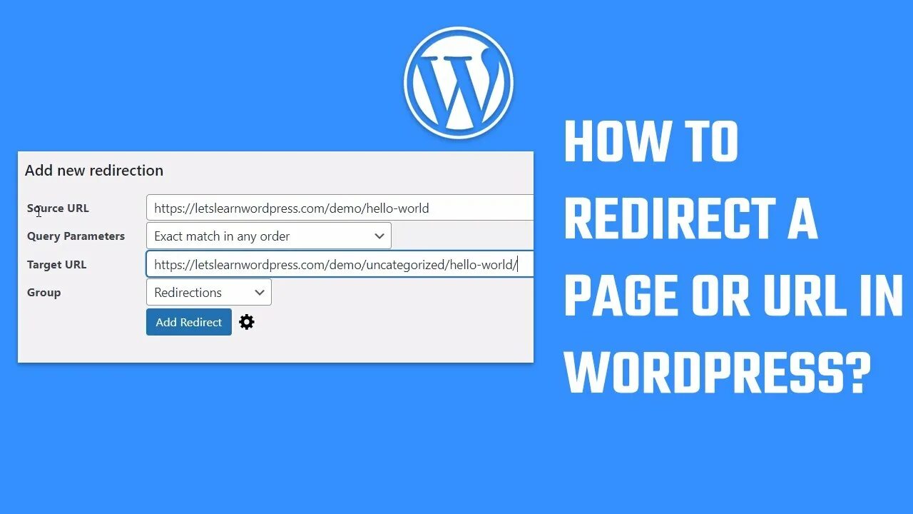 Wordpress редирект. Redirect URL. Internal URL WORDPRESS.