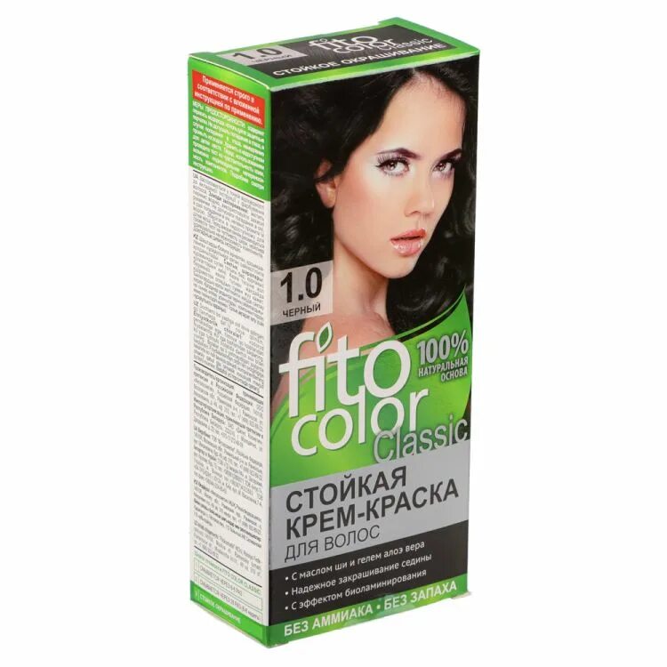 Купить краску в орле. Краска для волос Fito Color Classic, 115 мл, тон 1.0 черный. Краска для волос из Узбекистана. Классик с кальцием 01 тон.