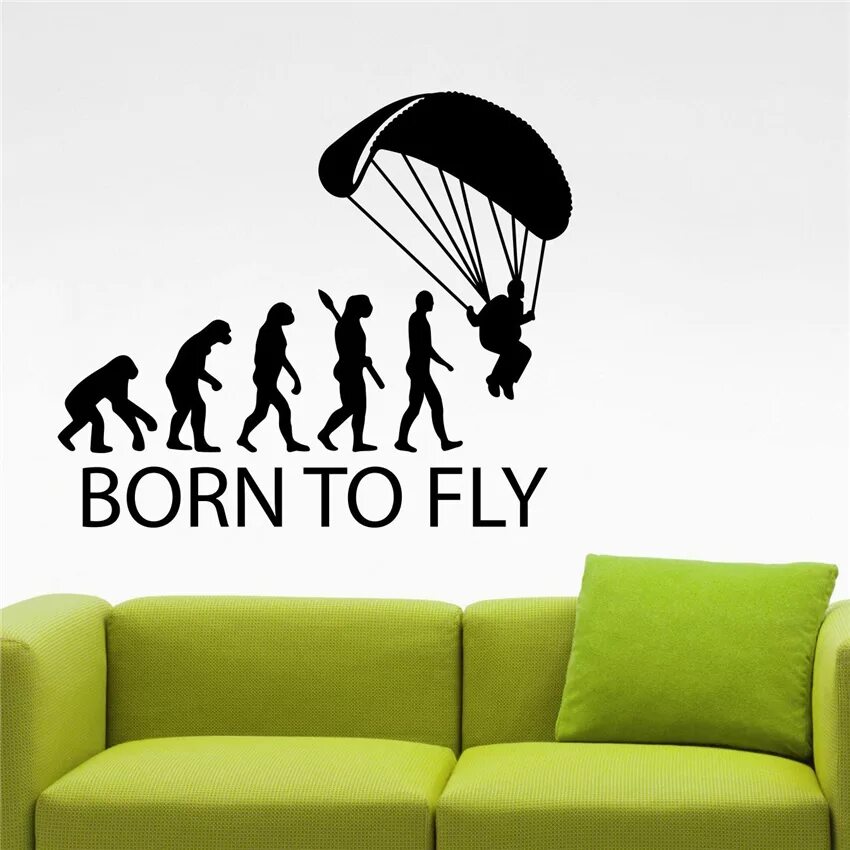 Оформление fly. Виниловые наклейки. Born to Fly. Стикеры дизайнер. Наклейка парашютист.