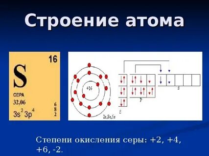 Энергетический уровень серы