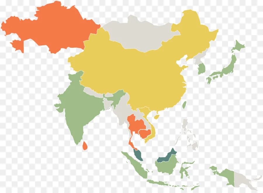 Middle asia. Восточная Азия. Карта Азии. Карта Азии красивая. Азия на белом фоне.