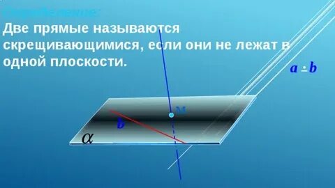 Две прямые называются скрещивающимися если