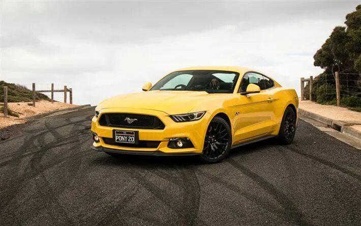 Yellow Mustang GT with black stripes. Yellow mustang, Mustang gt, Mustang