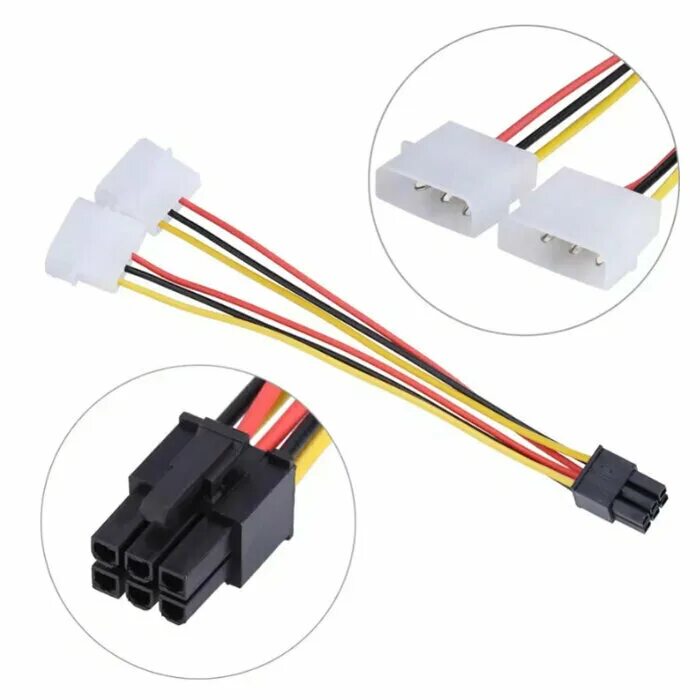 переходник 2 молекс 6+2 пин. переходник molex 6 pin. переходник молекс на 6 пин. кабель pci-e 6 pin. переходник питание видеокарты 6 пин.