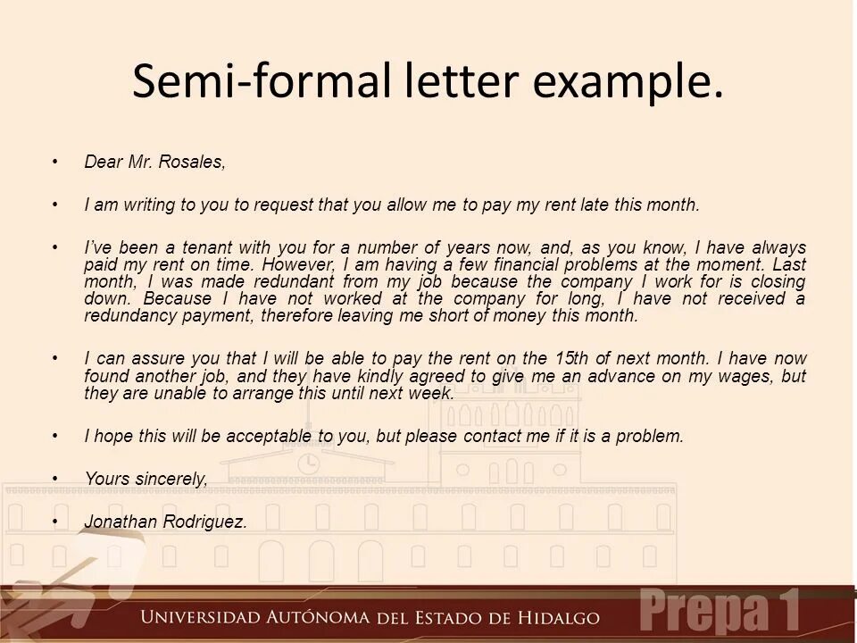 Informal email examples