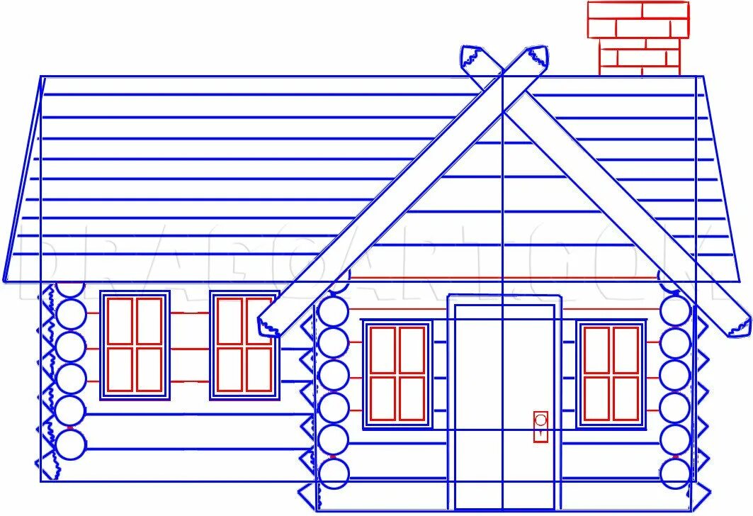 Изба рисунок. Домик рисунок. Рисование русской избы. Русская изба рисунок. Дома рисовать 4