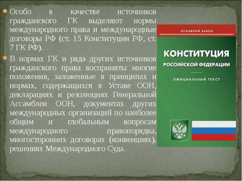 Конституция РФ И Международное право. П 15 конституции