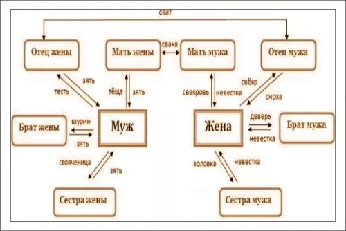 Как называют бывшую жену. Названия родственников. Муж сестры жены для мужа. Сестра жены для мужа. Сестра матери мужа для жены.