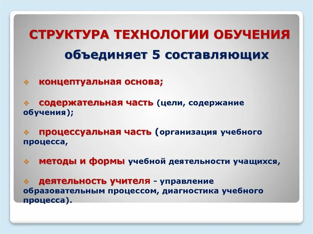 5 составляющих обучения. Технологии обучения. Структура технологии обучения. Структурные компоненты технологии обучения. Структура педагогической технологии.