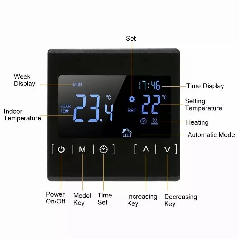 Термостат сенсорный. Mh1822 heating thermostat manual. Терморегулятор для тёплого пола программируемый. Термостат с ЖК-дисплеем 1802265019 k-800004. Умный сенсорный термостат для водяного пола.