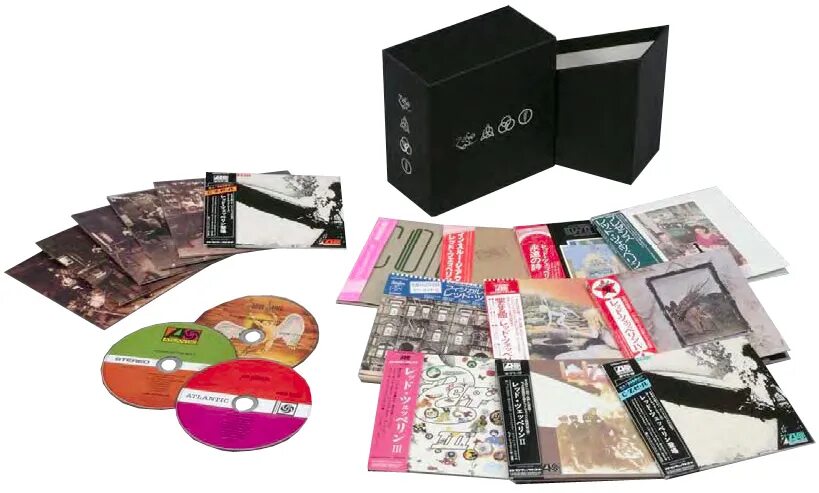 The same as presents. Led Zeppelin Vinyl collection Box Set. CD led Zeppelin 2008 Box Set. Led Zeppelin Definitive collection. Led Zeppelin Vinyl Box.