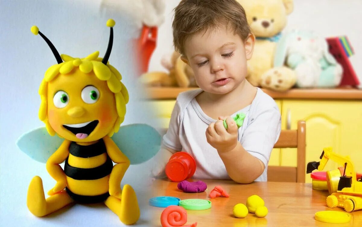 Где лепят из пластилина. Лепка пчела. Пчела из пластилина. Дети лепим с Пчёлками. Лепка пчелки из пластилина.