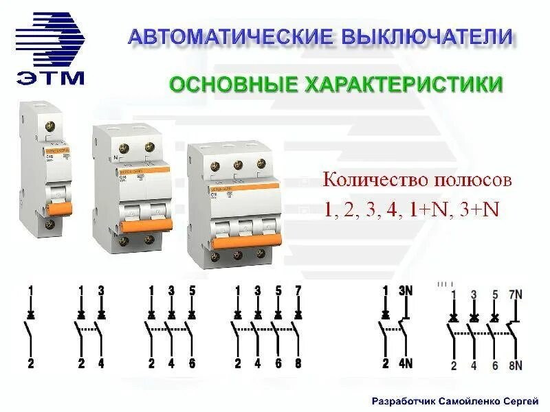 Сколько автоматы электрические. QF автоматический выключатель схема подключения. Расключение 4х полюсного автомата с дополнительным расцепителем. Автомат 16 IEK 4 полюса. Как обозначается автоматический выключатель.