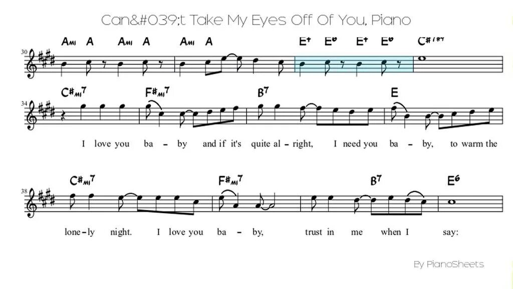 Can't take my Eyes off you Ноты для фортепиано. Can't take my Eyes off you. Can't take my Eyes off you Ноты. Cant take my Eyes of you Ноты.